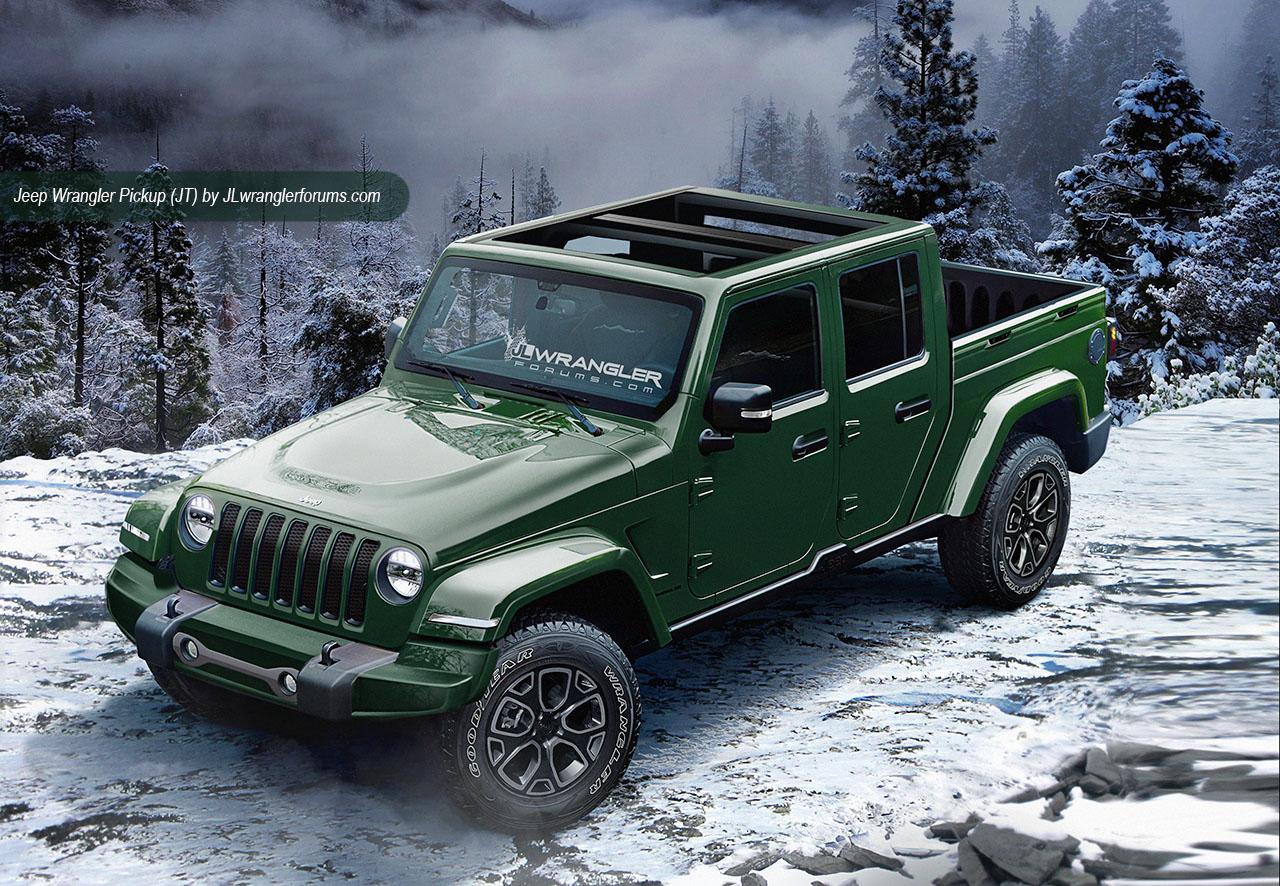 Jeep Gladiator Our New Jeep Wrangler (2018+) Unlimited and Pickup Preview Renderings 2018-Wrangler-pickup-JLwranglerforums-1