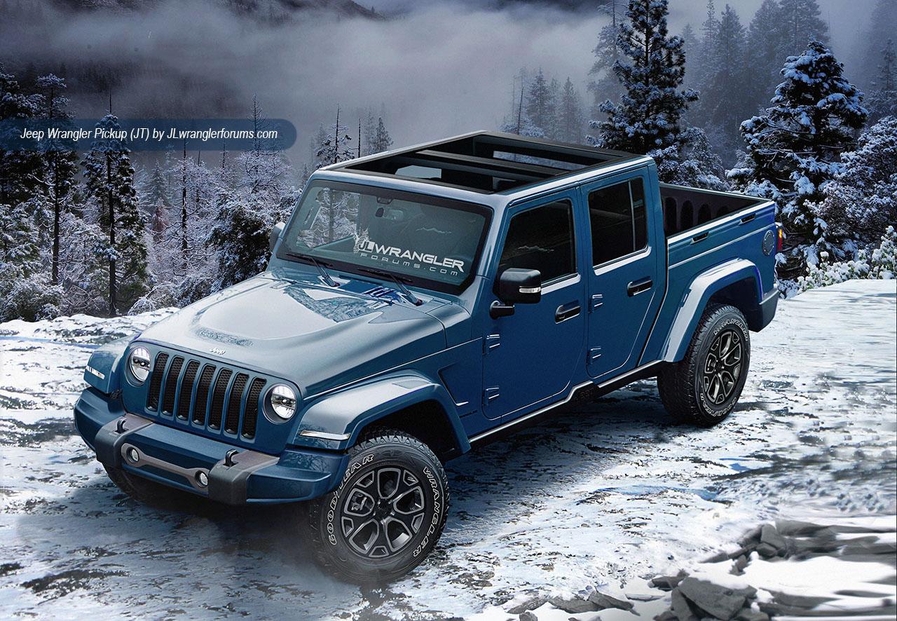 Jeep Gladiator Our New Jeep Wrangler (2018+) Unlimited and Pickup Preview Renderings 2018-Wrangler-pickup-JLwranglerforums-2