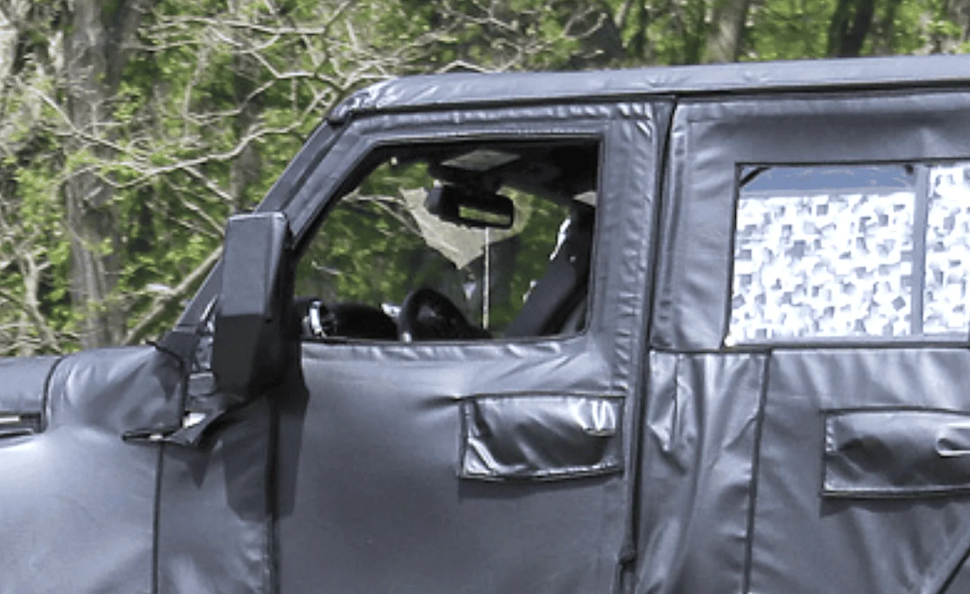 Jeep Gladiator JT Wrangler Truck Testing on Public Roads, Shows Spare Tire Mount 1