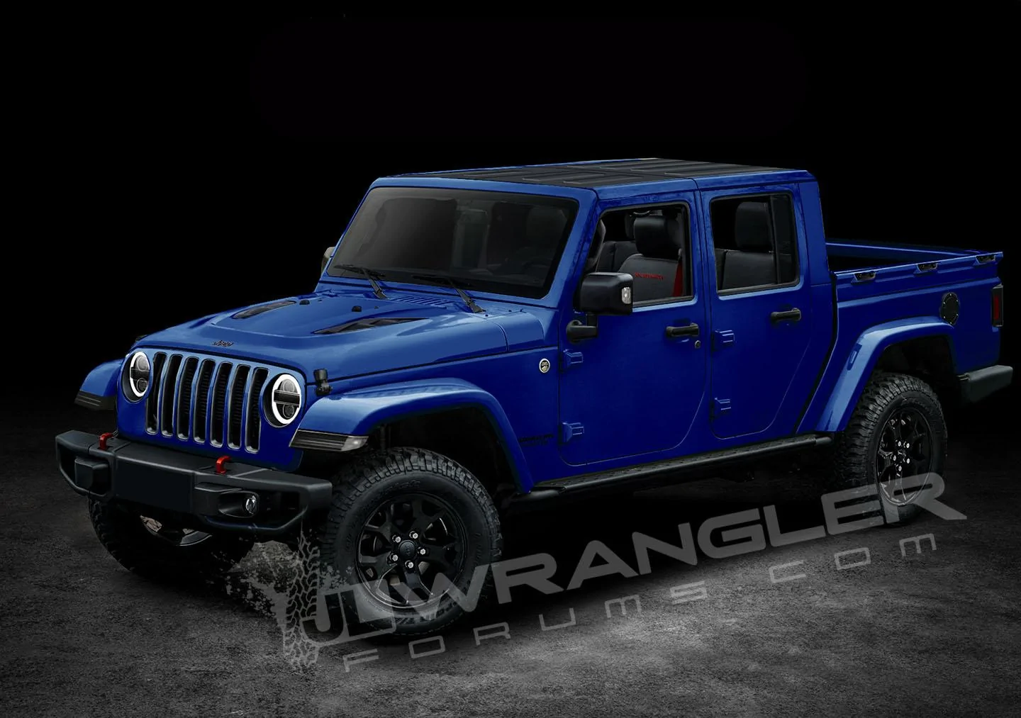 Jeep Gladiator Our Latest 2020 Jeep JT Pickup Info and Preview Renderings Copyright-JLwranglerforums-JTU-Pickup-Blu