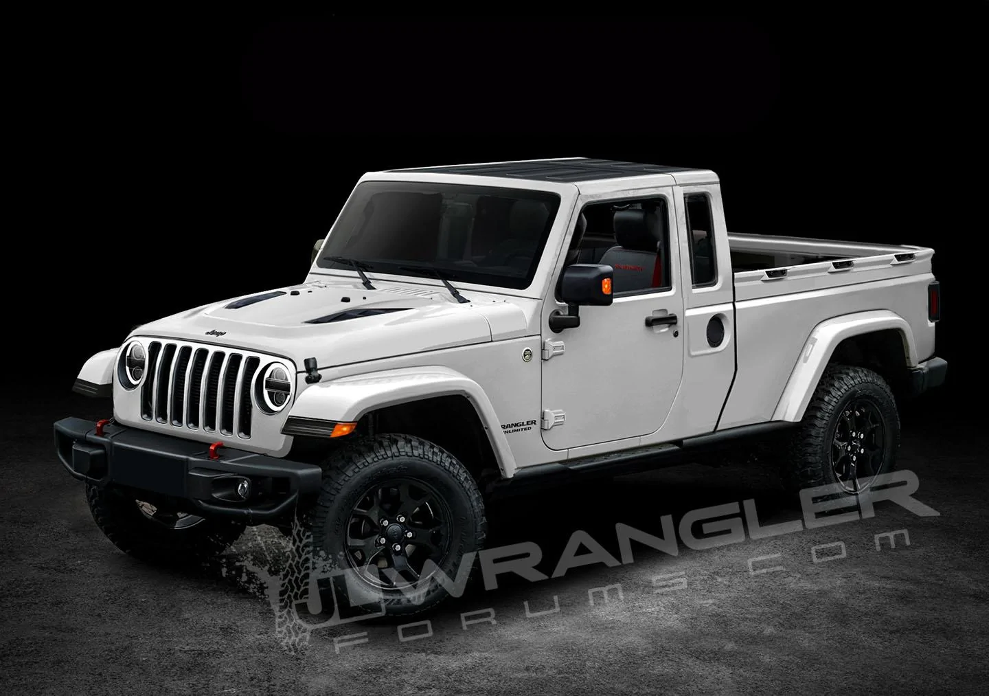 Jeep Gladiator Our Latest 2020 Jeep JT Pickup Info and Preview Renderings Copyright-JLwranglerforums-JT-Pickup-Whit