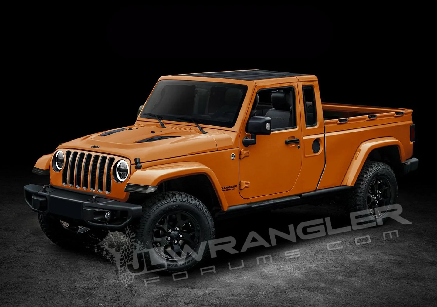 Jeep Gladiator Our Latest 2020 Jeep JT Pickup Info and Preview Renderings Copyright-JLwranglerforums-JT-Pickup-Orang