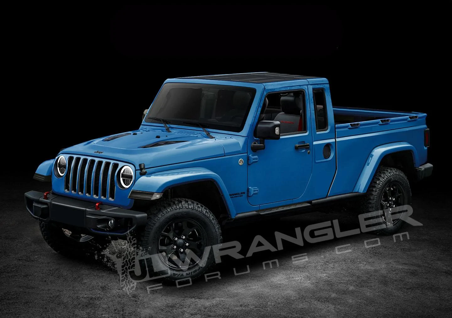 Jeep Gladiator Our Latest 2020 Jeep JT Pickup Info and Preview Renderings Copyright-JLwranglerforums-JT-Pickup-Blu