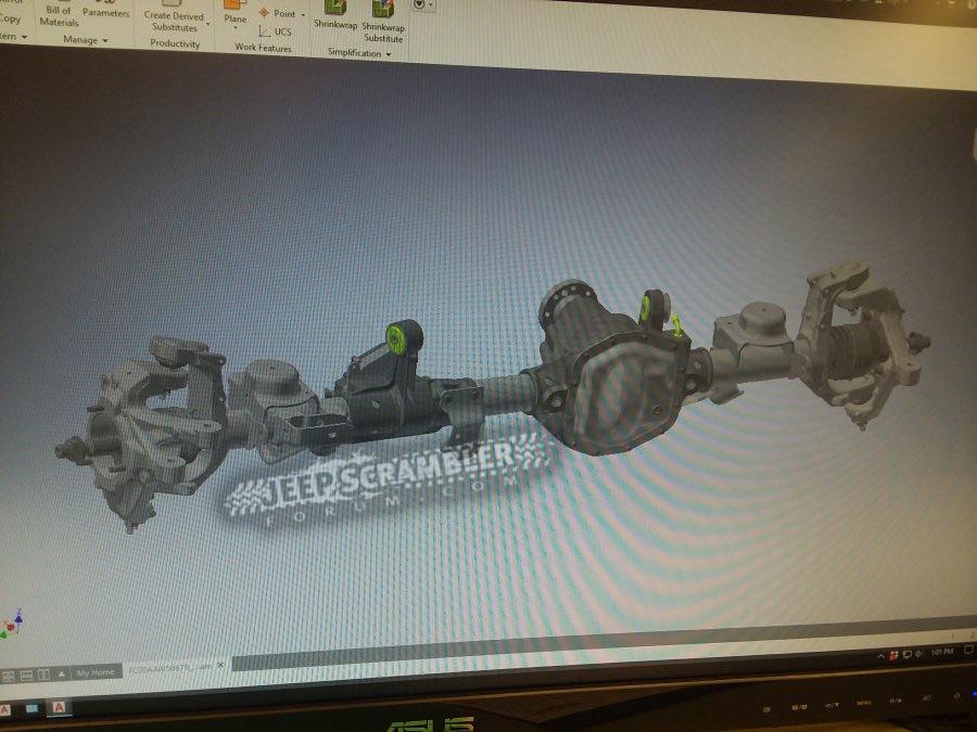 Jeep Gladiator JT Scrambler (vs JK Wrangler) Frame and Axles 2019-JT-Jeep-Scrambler-Axle-CAD