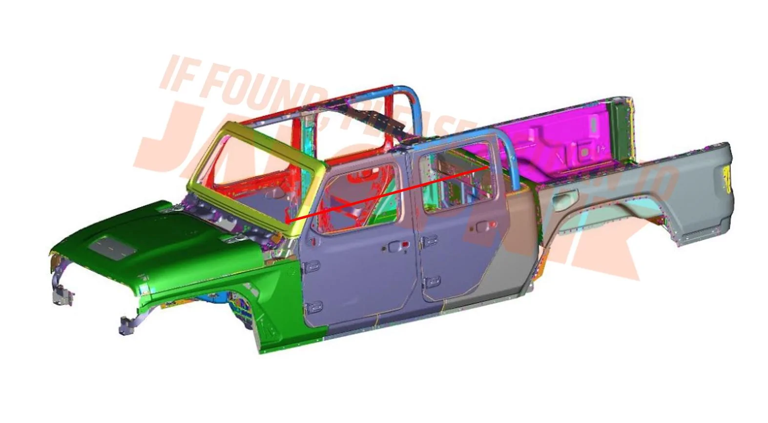 Jeep Gladiator 2018 JLU shows production design. What would you like shared with the JT? 2019-Jeep-Scrambler-JT-CAD-Drawing