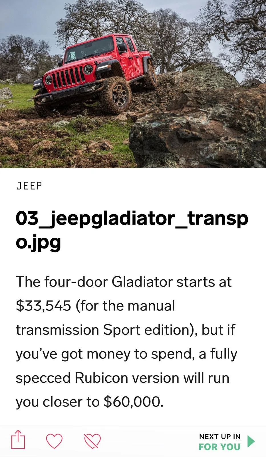Jeep Gladiator Base Gladiator price $33,545 3C38B1A0-87EF-4656-ADB5-3317A98EB774