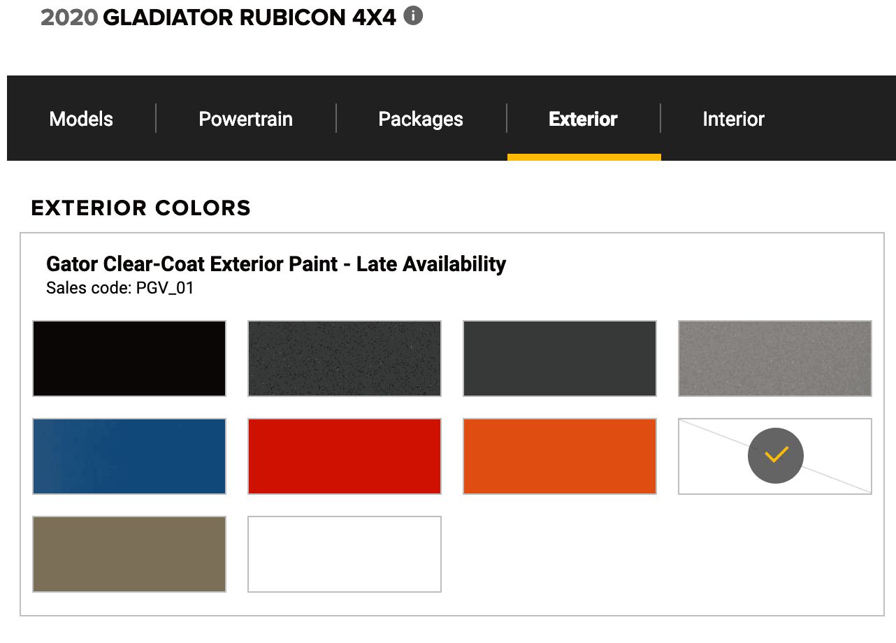 Jeep Gladiator Anyone notice "gator" is gone? Screen Shot 2019-03-30 at 10.00.42 AM