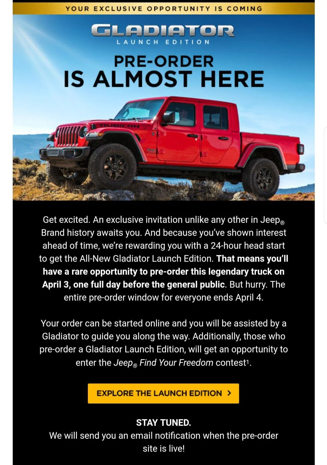 Jeep Gladiator Jeep Gladiator Launch Edition Announced - Preorder on April 4 Only 20190401_133023