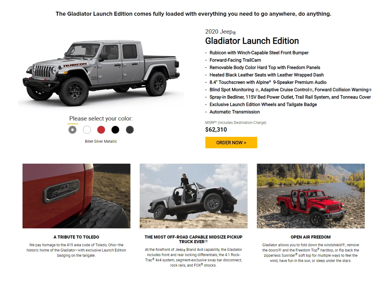 Jeep Gladiator 2020 Jeep Gladiator Launch Edition Ordering Goes Live launch-edition-1