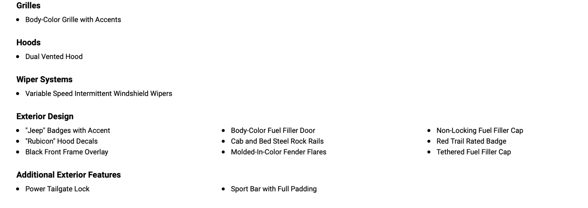Jeep Gladiator 2020 Gladiator Options Matrix Screen Shot 2019-04-03 at 11.50.41 PM
