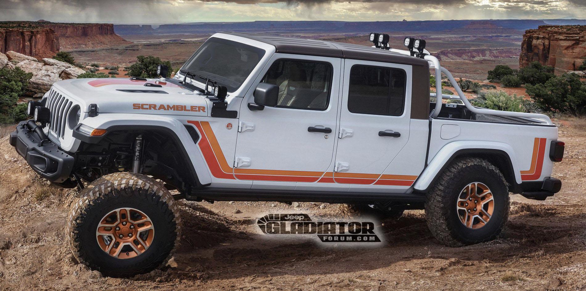 Jeep Gladiator Gladiator Moab Concepts Teased for 2019 Moab Easter Jeep Safari Jeep Gladiator JT Scrambler Concept