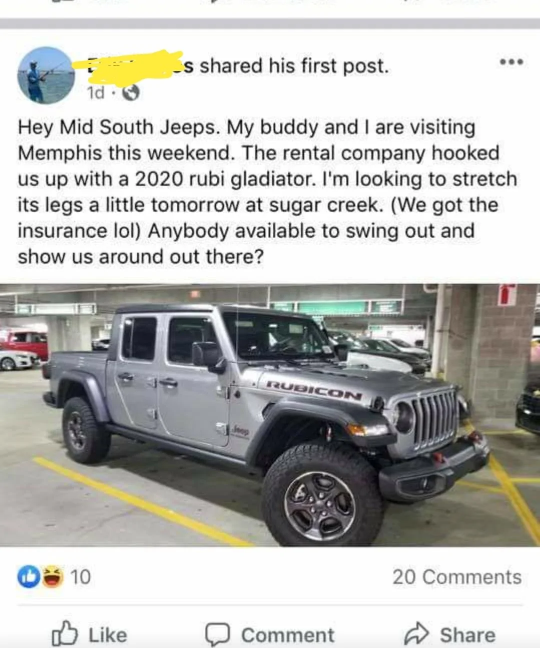 Jeep Gladiator Someone destroys rented JTR Screenshot_20200831-091929_Facebook