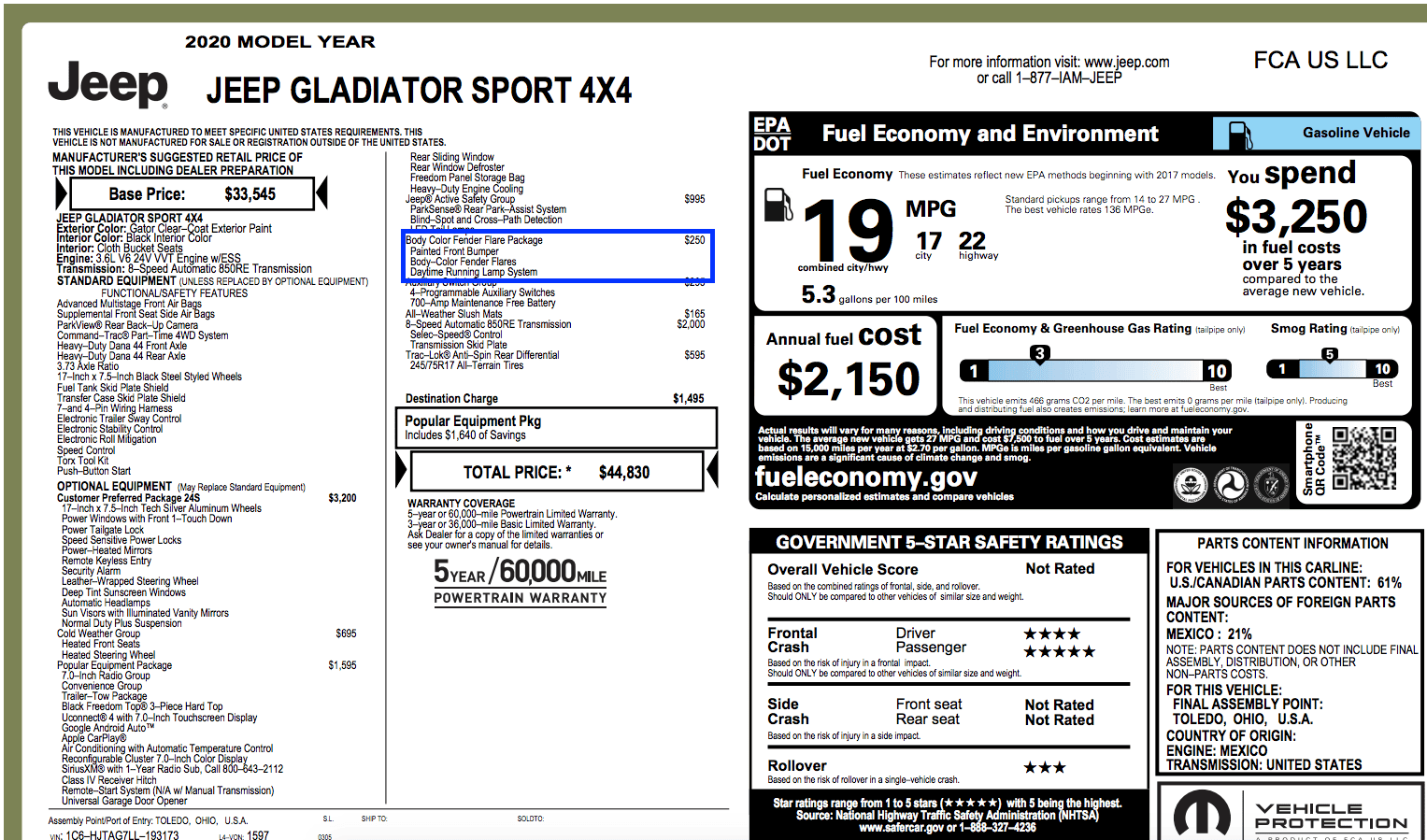 Jeep Gladiator Body Color Painted Fenders on a Sport??? Screen Shot 2020-09-01 at 3.29.35 PM