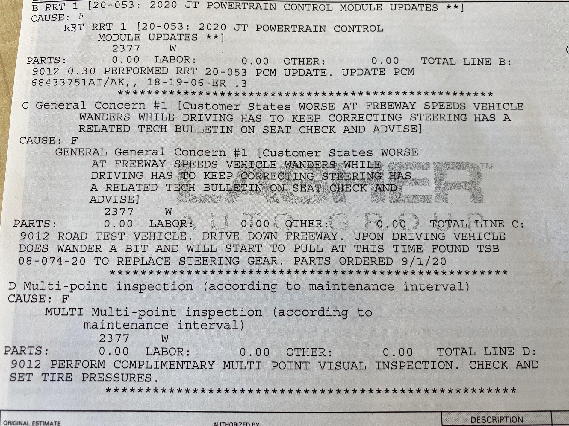 Jeep Gladiator New JT Gladiator Steering Issue TSB 08-074-20 (for "Improved Steering Feel") 4EFCEEA9-CF97-456E-A858-6D6F5FB63EB7