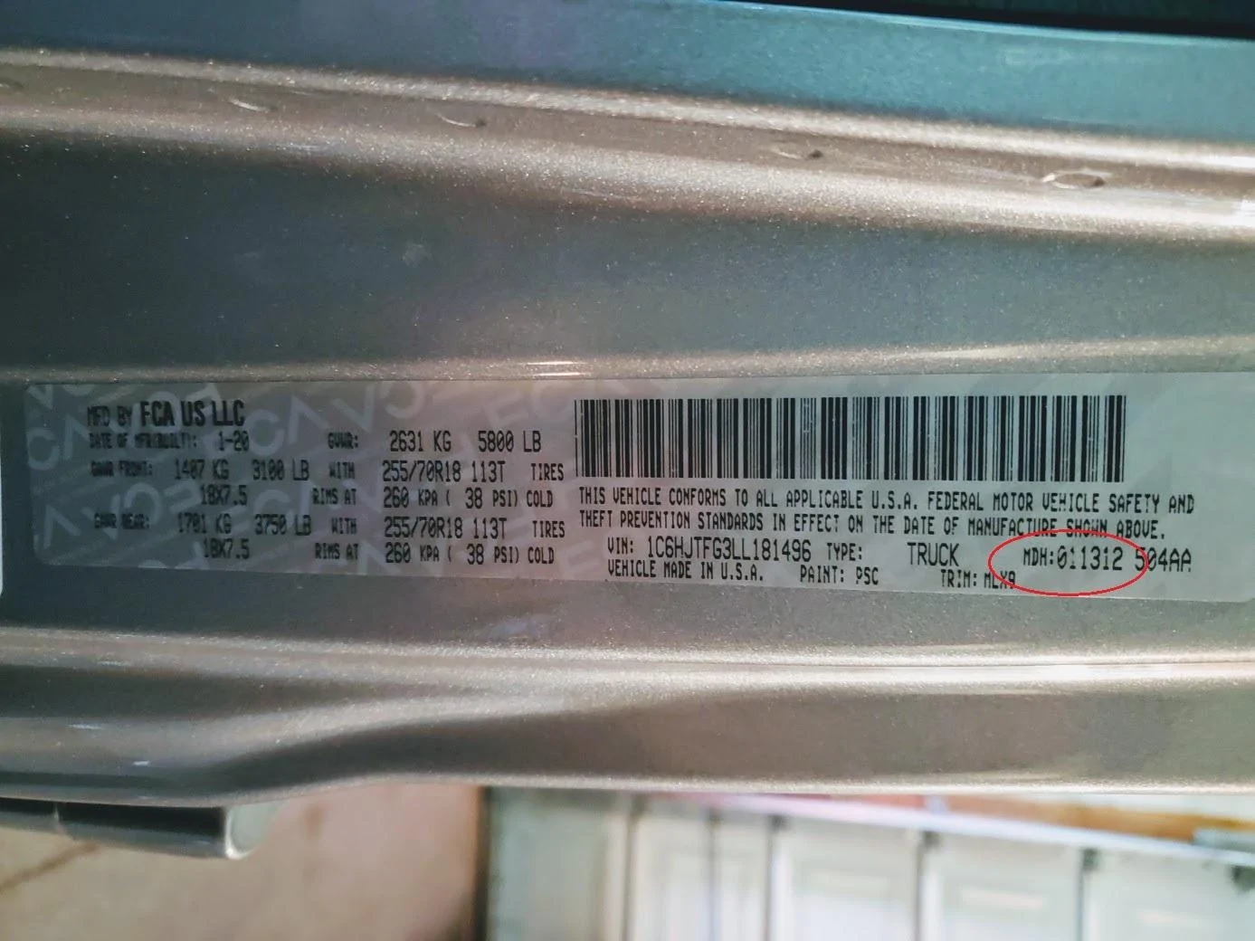 Jeep Gladiator Survey- For those with misfire issues Build Sticker