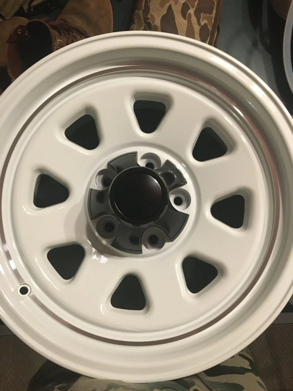 Jeep Gladiator Chrome or black center caps on quadratech retro white wagons 5FDBCCCF-5DF0-45ED-9C83-ED5BE5E4AE2C