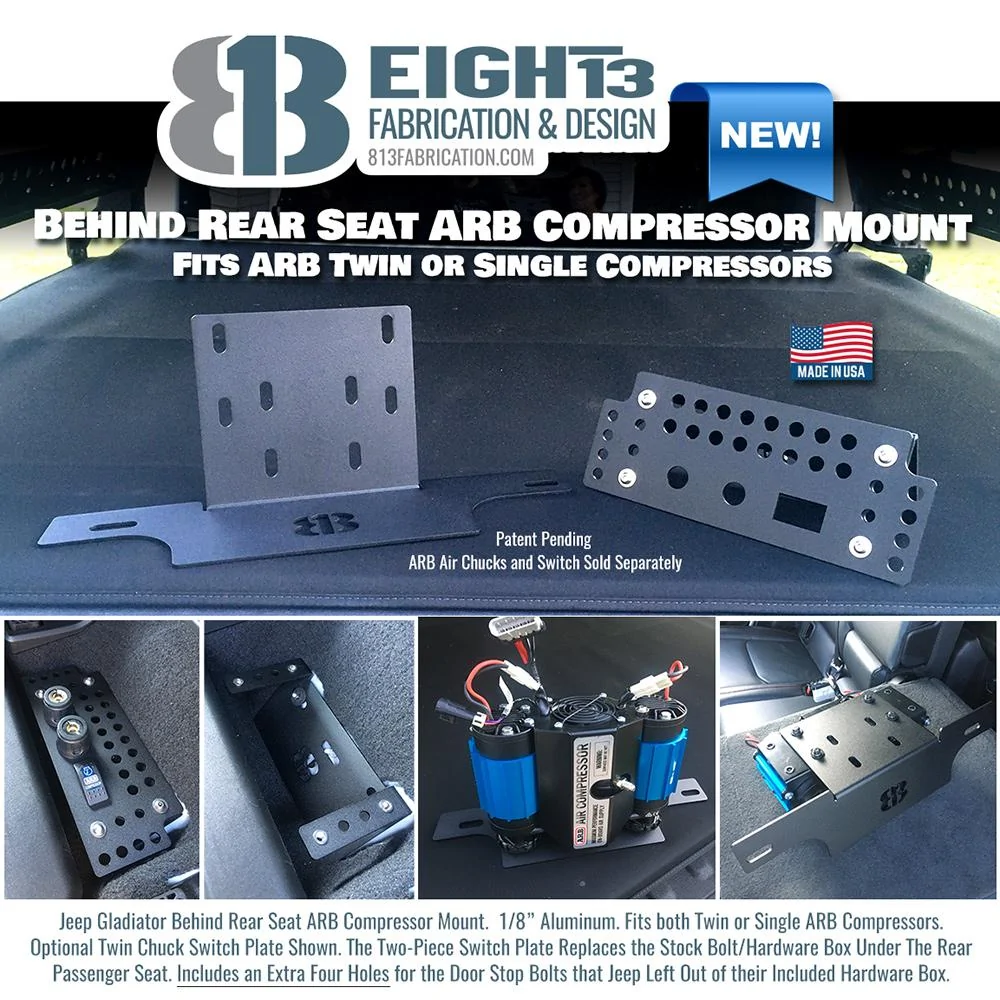 Jeep Gladiator 813 Fabrication & Design Gladiator ARB Compressor Mounts, MOLLE Panels & More! behind-seat-all-ad-plain-n