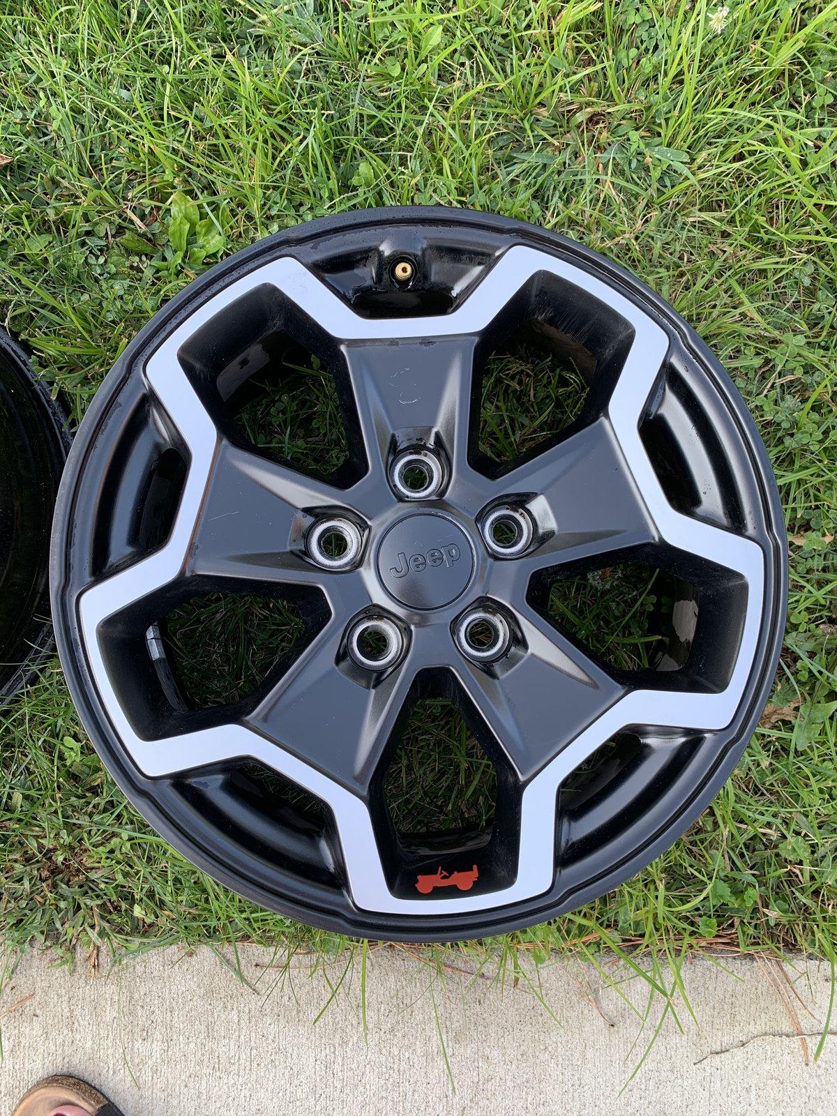 Jeep Gladiator SOLD -- Set of Four OEM Black Polished Rubicon Wheels and One Spare Wheel - $550 33877F2D-A9BD-4A56-9160-C4AC2DA5DD30