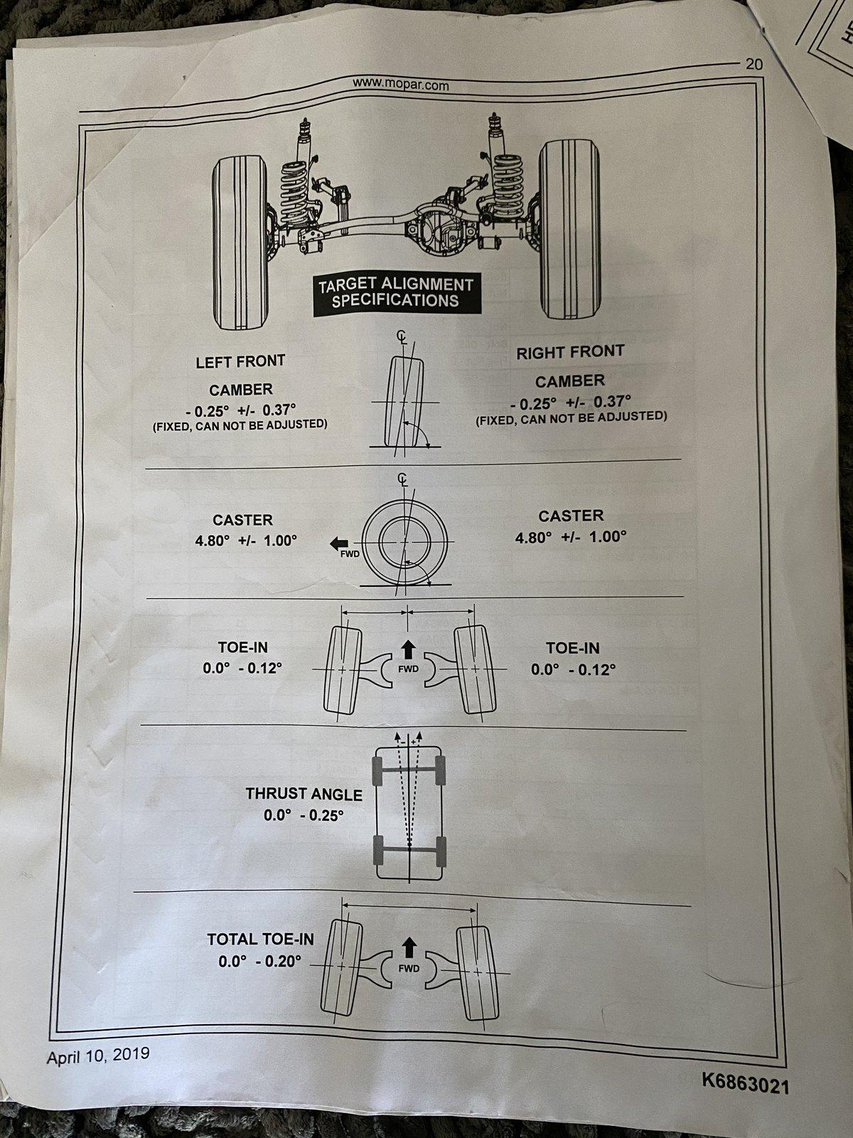 Jeep Gladiator Alignment? Do I NEED to do Alignment after the Mopar 2" lift install? 926B7D72-E647-4084-8FDD-B34EAC56A9E3