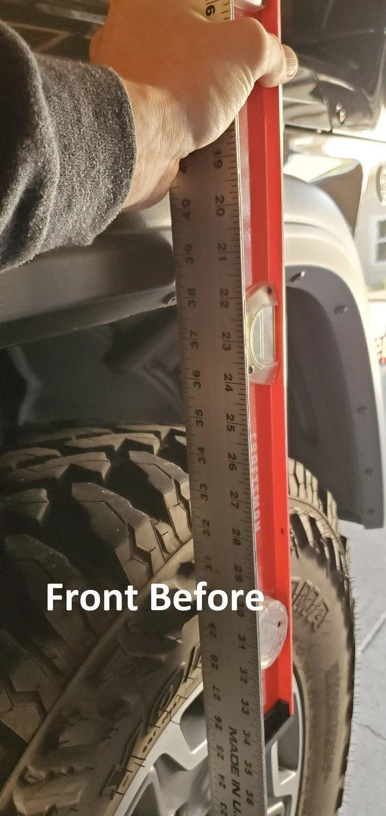 Jeep Gladiator Rubicon to Sport S suspension swap Front Befor
