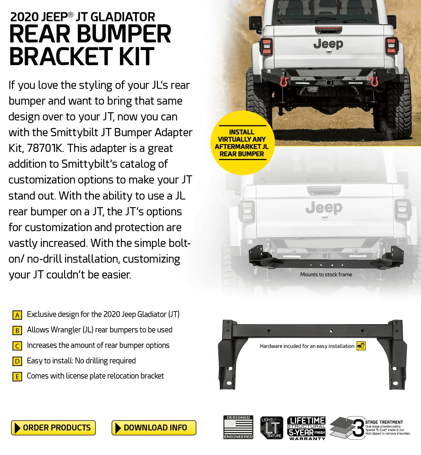 Jeep Gladiator Smittybilt Rear Bumper Bracket Kit DC905CE8-5393-4929-9FA9-8FA1BCAEE0C5