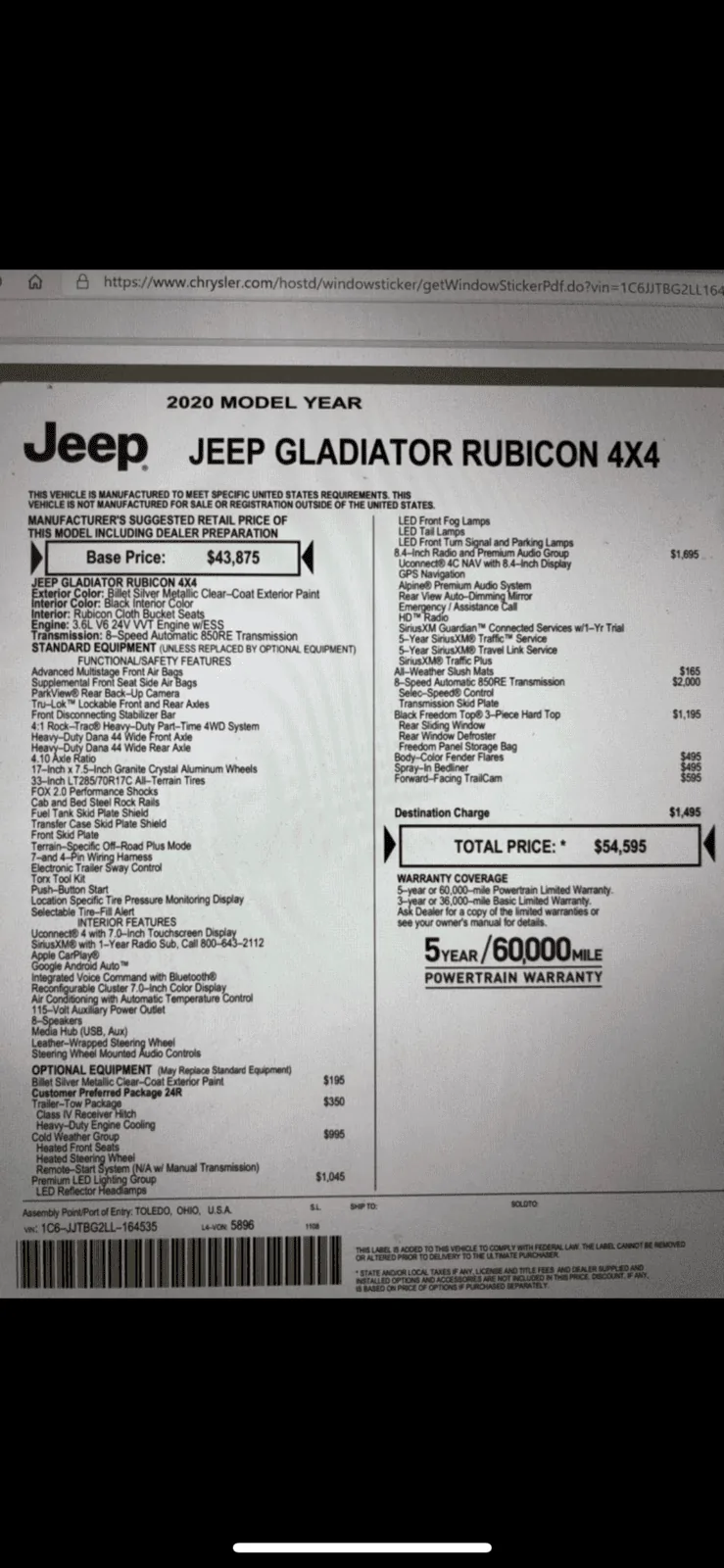 Jeep Gladiator New Rubicon on way tomorrow C97B1FD8-428A-41D0-8A27-56D8281BFA4F