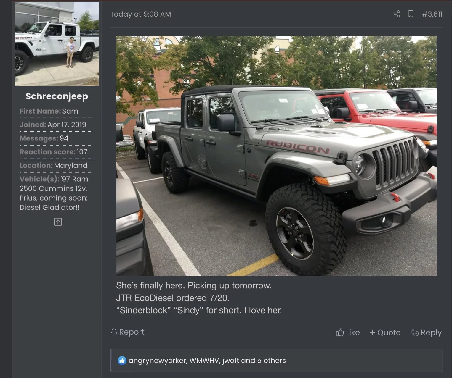 Jeep Gladiator Progress of building and delivering the Eco-Diesel D2042B9A-CC96-4285-91F9-E1ABB20F5A3A