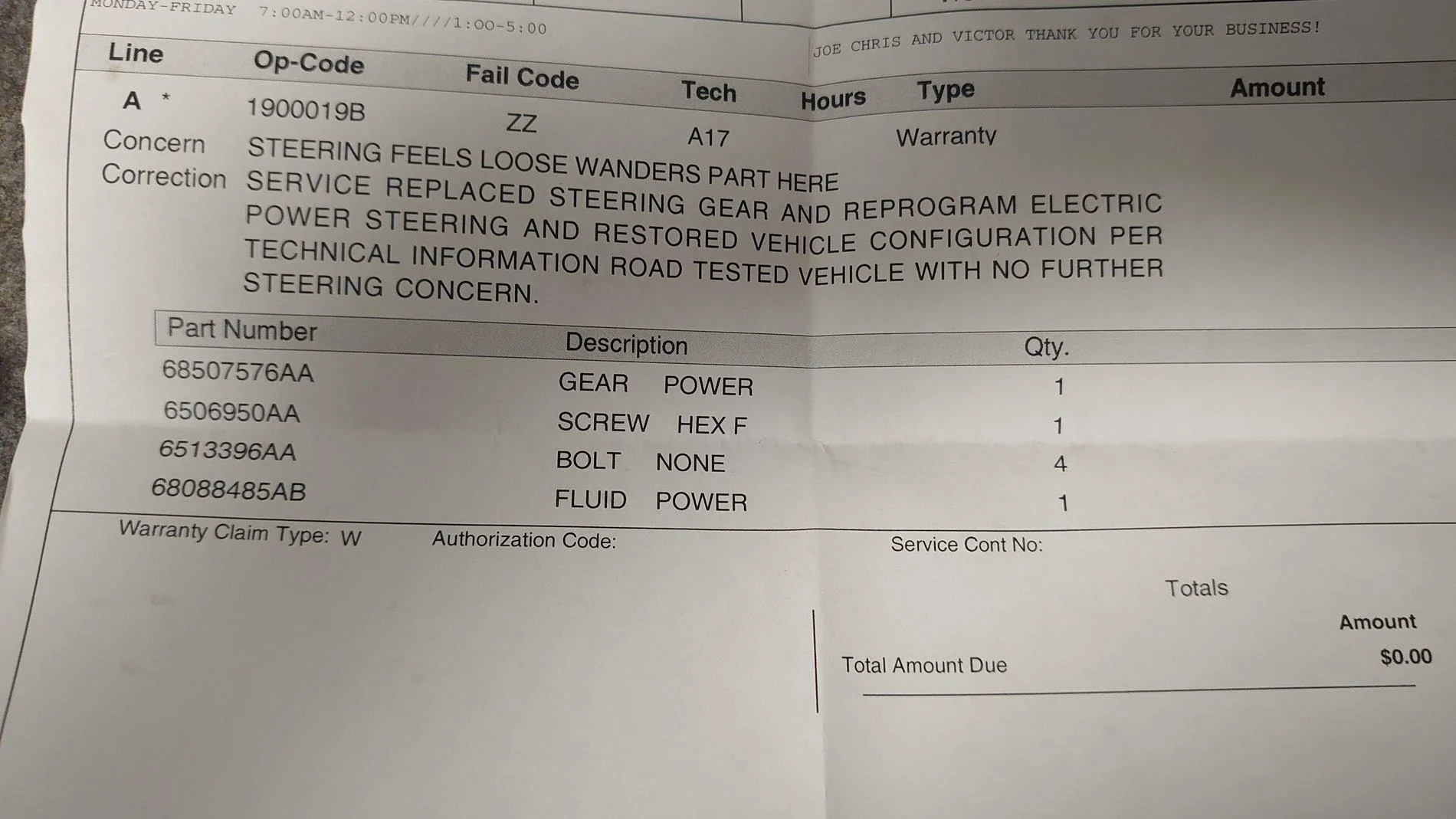 Jeep Gladiator New JT Gladiator Steering Issue TSB 08-074-20 (for "Improved Steering Feel") DSC_2223