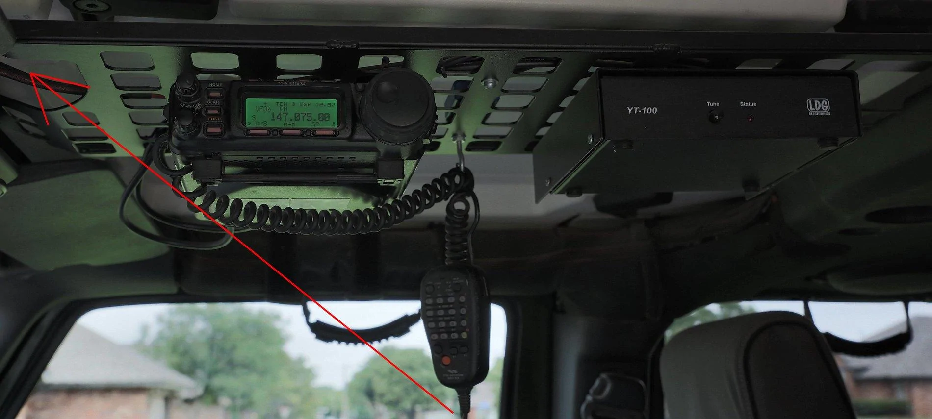 Jeep Gladiator Overhead Consoles? TransAmerica Trail, Aug-Sep 18, Post-trip, 5_7139, Ham Install (front view)