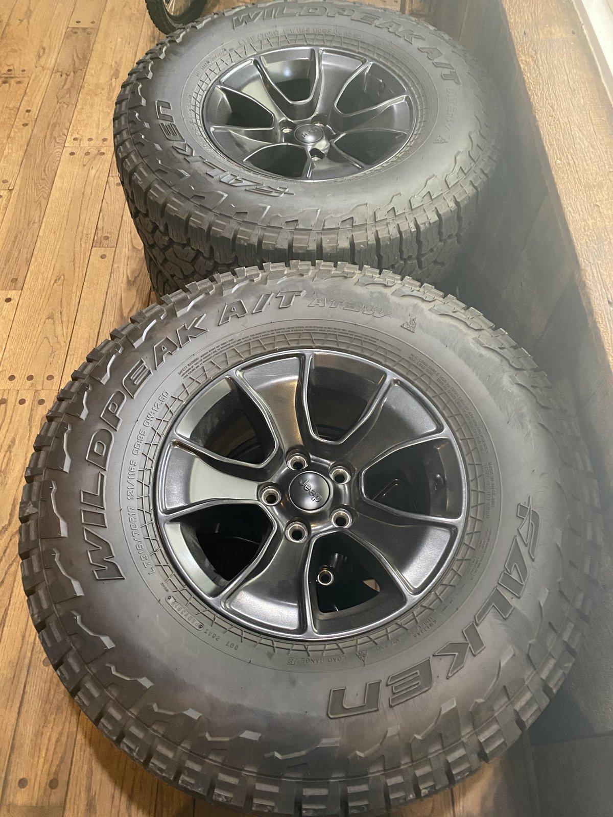 Jeep Gladiator Mopar 17” Wheels with Falken Wildpeak AT tires BECBA57A-9871-4139-937C-5D5B21DEA8AD