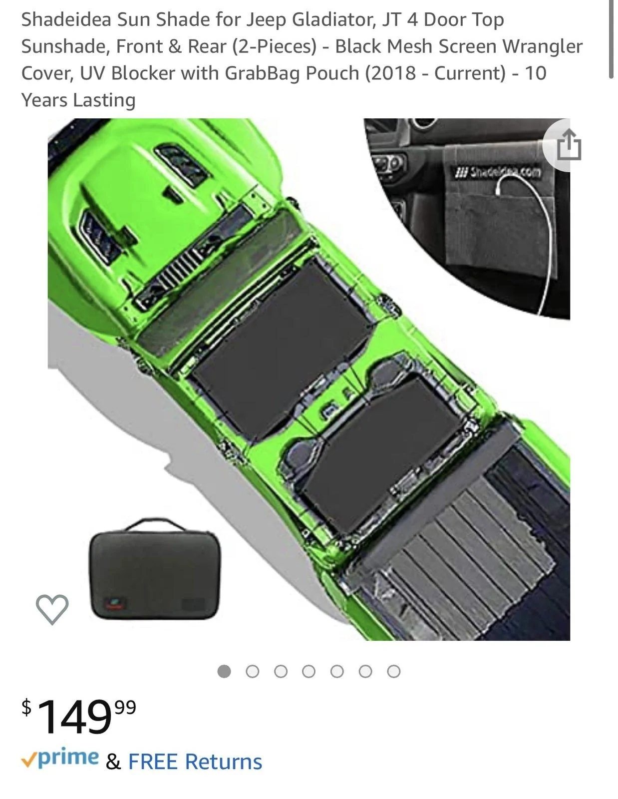 Jeep Gladiator FS 2 Piece Sunshade Top 3793EEC9-ED7D-4896-903D-F937FA147C16