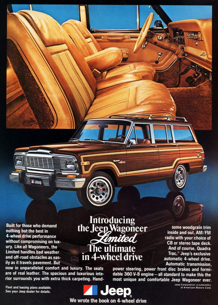 Jeep Gladiator How can I get Overland Black Leather Interior in a Rubicon? Jeep-Wagoneer-Ad-Vintage-10-733x1024