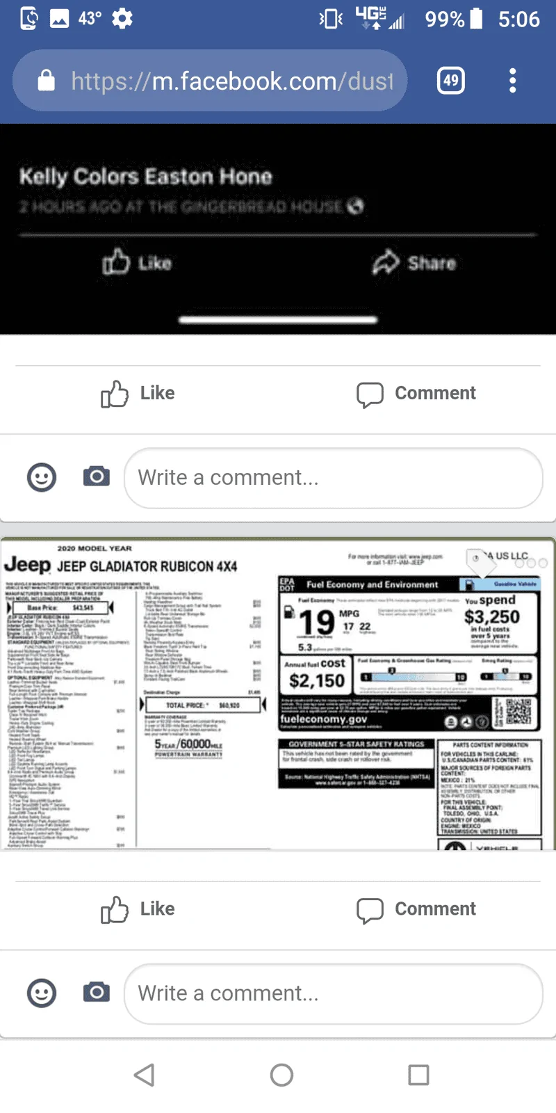 Jeep Gladiator Looks like someone just got their gladiator Screenshot_20190416-050619