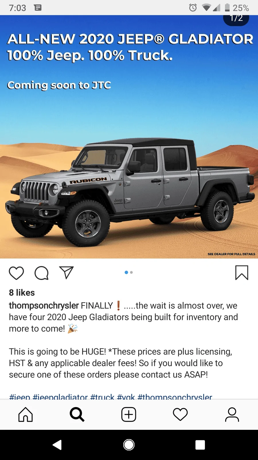 Jeep Gladiator Gladiators heading to dealers spotted on transport carrier? Screenshot_20190416-190351
