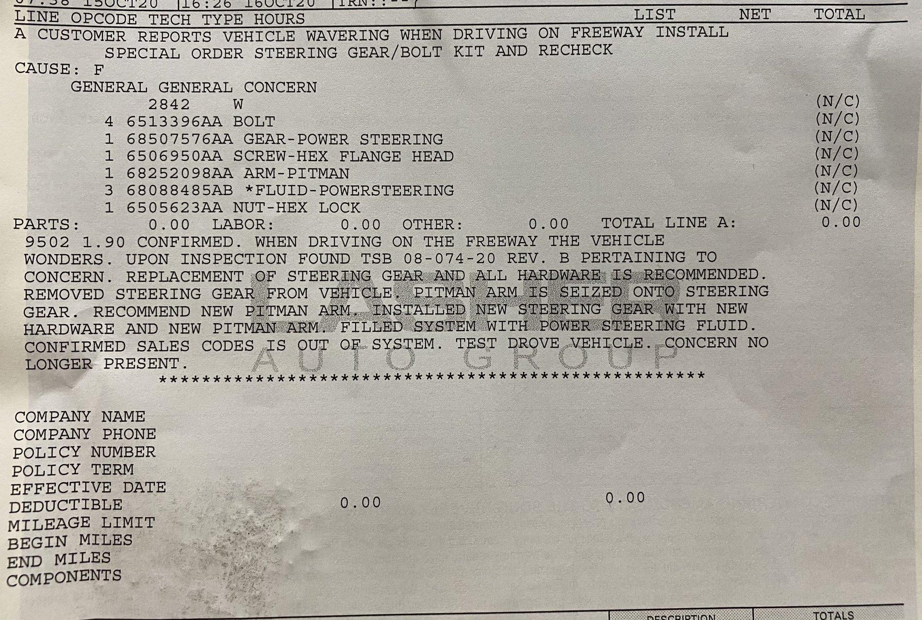 Jeep Gladiator New JT Gladiator Steering Issue TSB 08-074-20 (for "Improved Steering Feel") 38420F83-58E3-4364-ACED-BB63D94DFC97