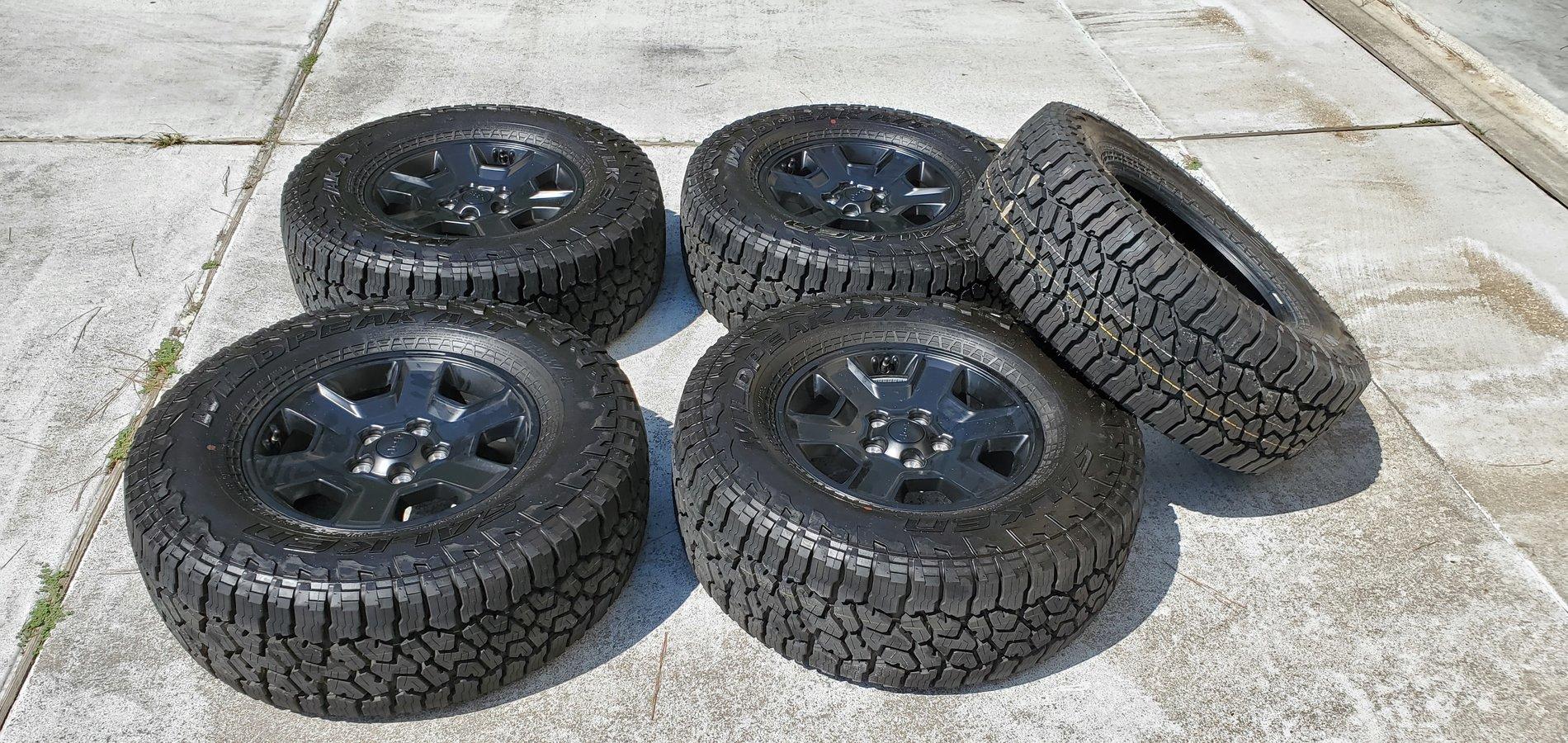 Jeep Gladiator Mojave takeoff wheels and tires (4 wheels, 5 tires)--18 miles 20201006_131207