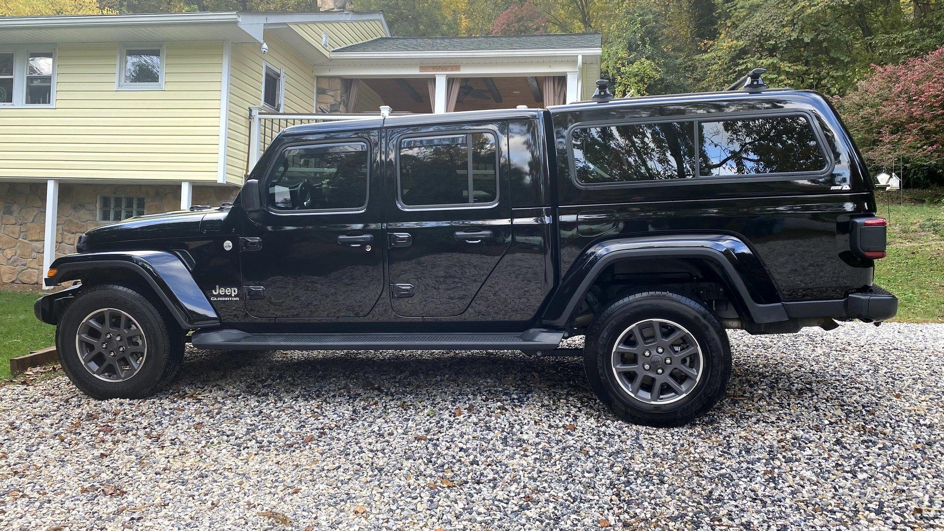 Jeep Gladiator My Black Overland with ARE CX cap with Yakima Rack. IMG_6858