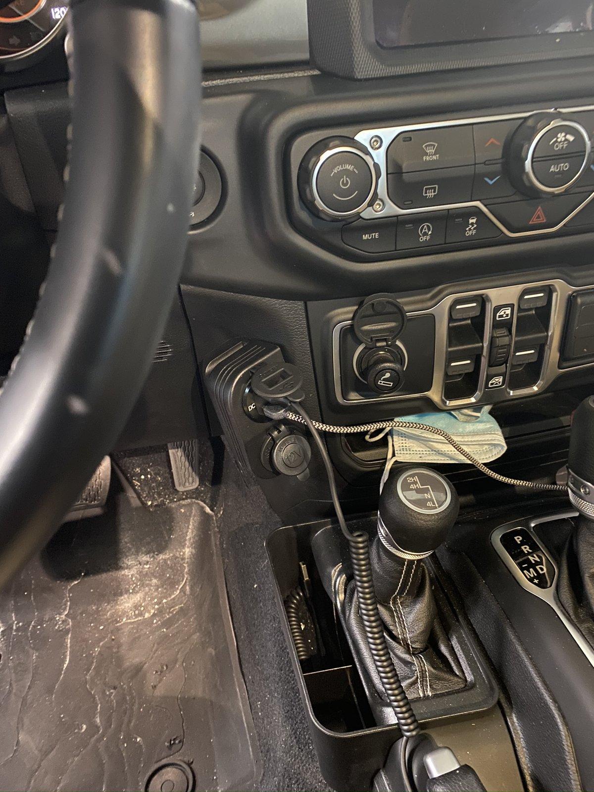 Jeep Gladiator Added more power outlets. 1950EFF2-DE89-43A8-A818-62D3DBADC84A