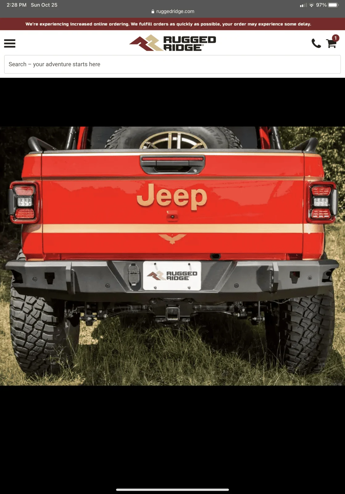 Jeep Gladiator Rugged Ridge HD Rear Bumper - Sliders Don't Fit AF505498-E307-45F2-BE54-AC28DA068B22