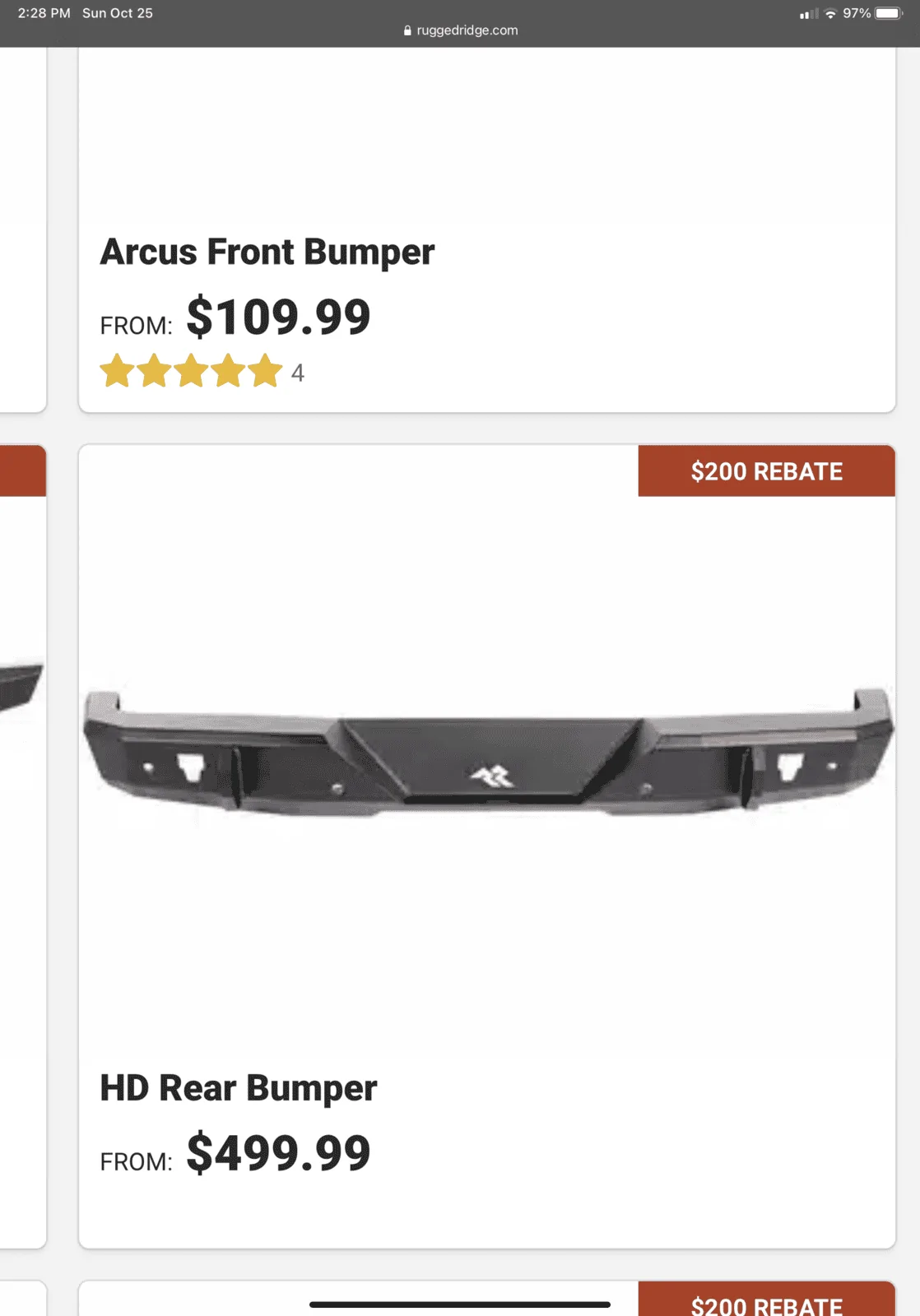 Jeep Gladiator Rugged Ridge HD Rear Bumper - Sliders Don't Fit 39F277BD-741D-422B-AE22-E861AA5BA6A2