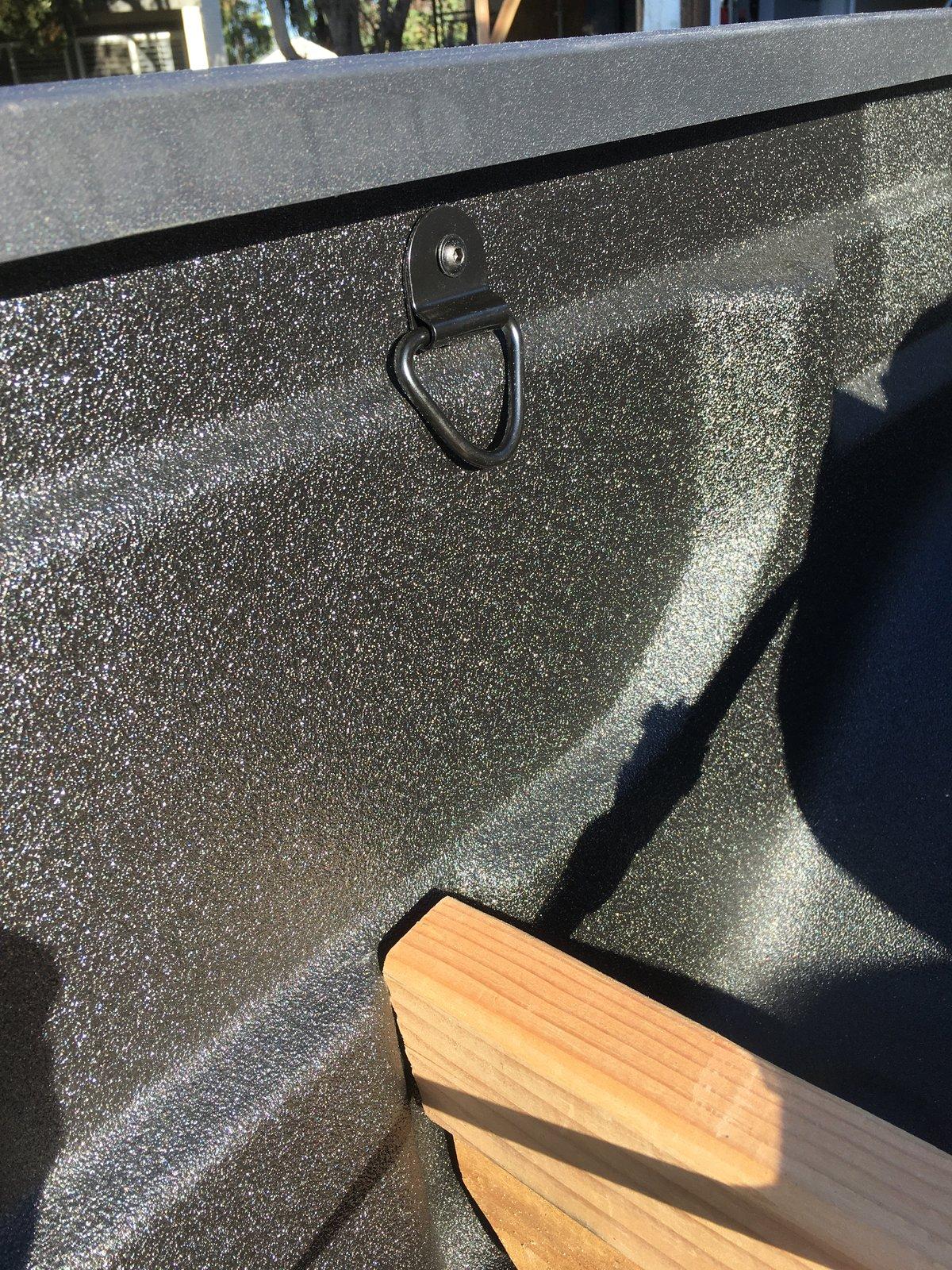 Jeep Gladiator Clearing bedliner from threaded holes 2020-10-27 16.31.19
