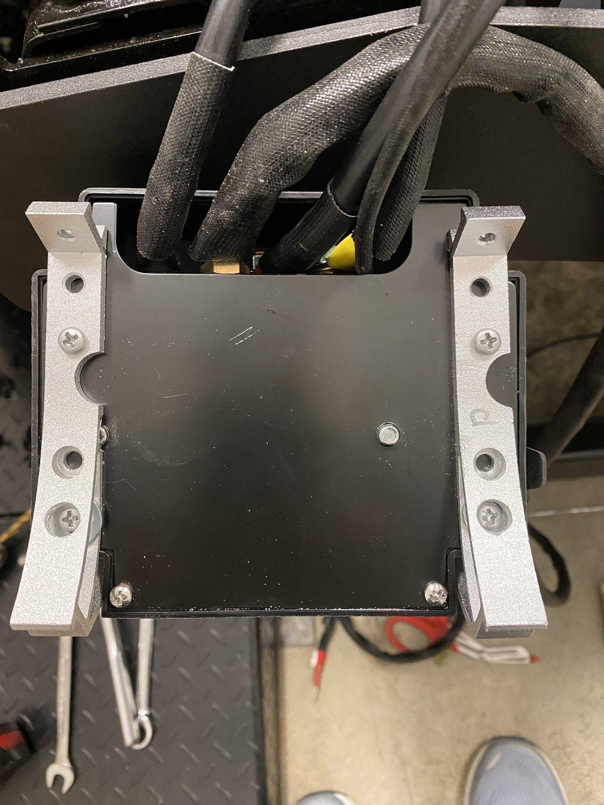Jeep Gladiator Smittybilt X20 12k winch control box bracket mod for center placement in a RR Arcus bumper A3519728-A61A-447E-A031-55A910A9B7CE