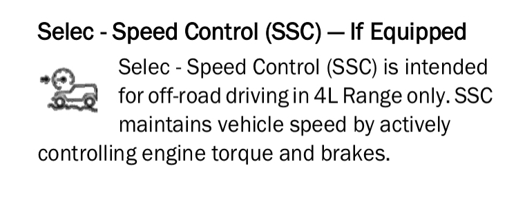 Jeep Gladiator What the hell is this stock button which looks like a cruise control on top of a jeep in the snow?! UPDATE Selec - Speed Control (SSC) 1604348198469