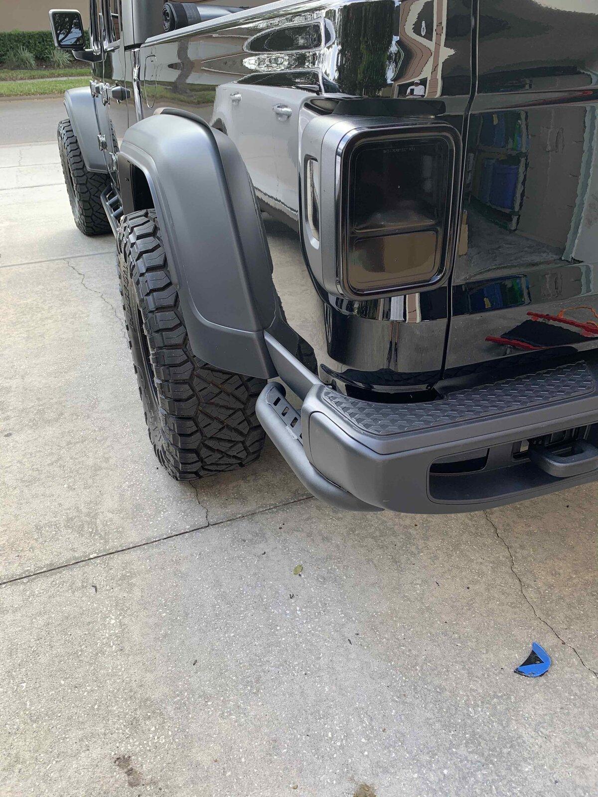 Jeep Gladiator Rubicon Rear Quarter Rock Slider IMG_8217