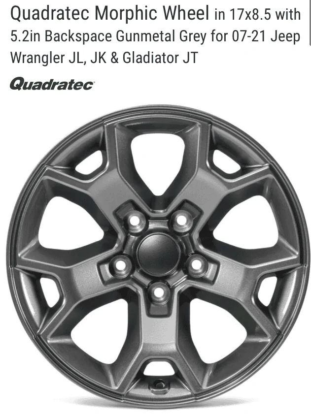 Jeep Gladiator New Quadratec Morphic Wheel in latest catalog, not yet on website 1605156714124