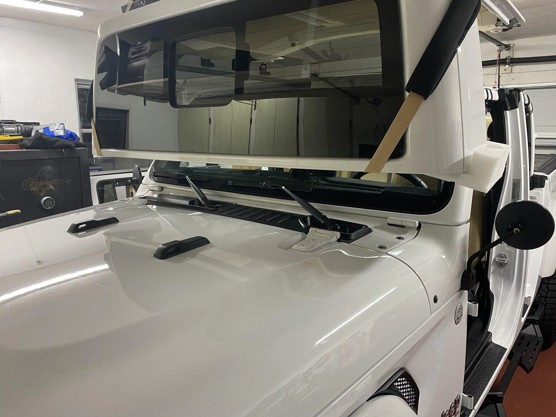 Jeep Gladiator My door and top storage DIY solutions.... cart and hoist. A0217FCB-003E-49C9-A293-59EFA213C934