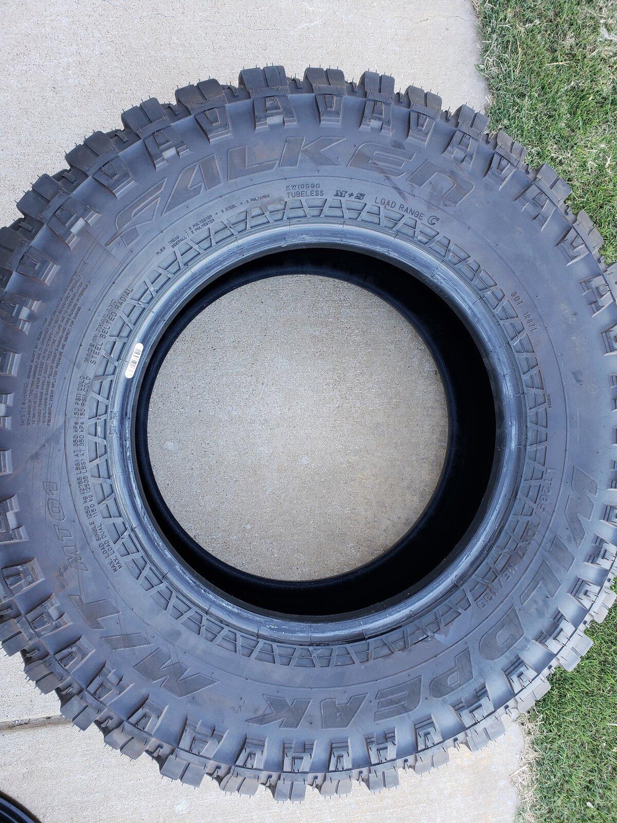 Jeep Gladiator Falken Wildpeak M/T01 Tires 285/70R17 (no wheels) 20201117_160151