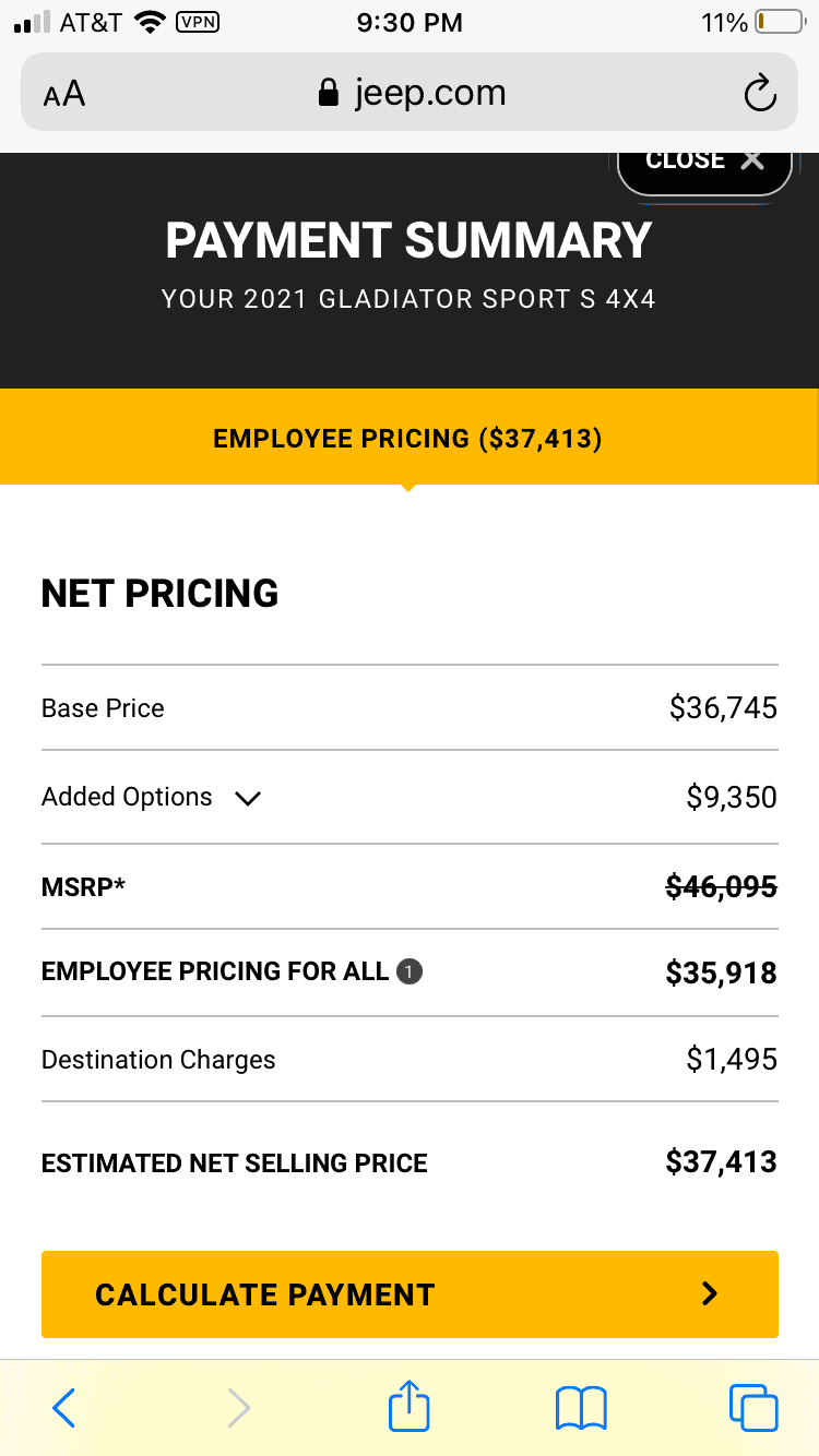 Jeep Gladiator Employee Pricing for all (2021 Models) 7A2AF69C-2442-4E05-8F5B-EF1AD9F4B732