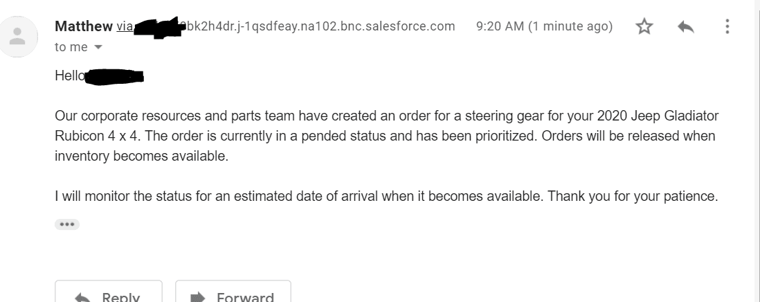 Jeep Gladiator ALL Steering gear orders (NOT) cancelled !!! 1605716731256