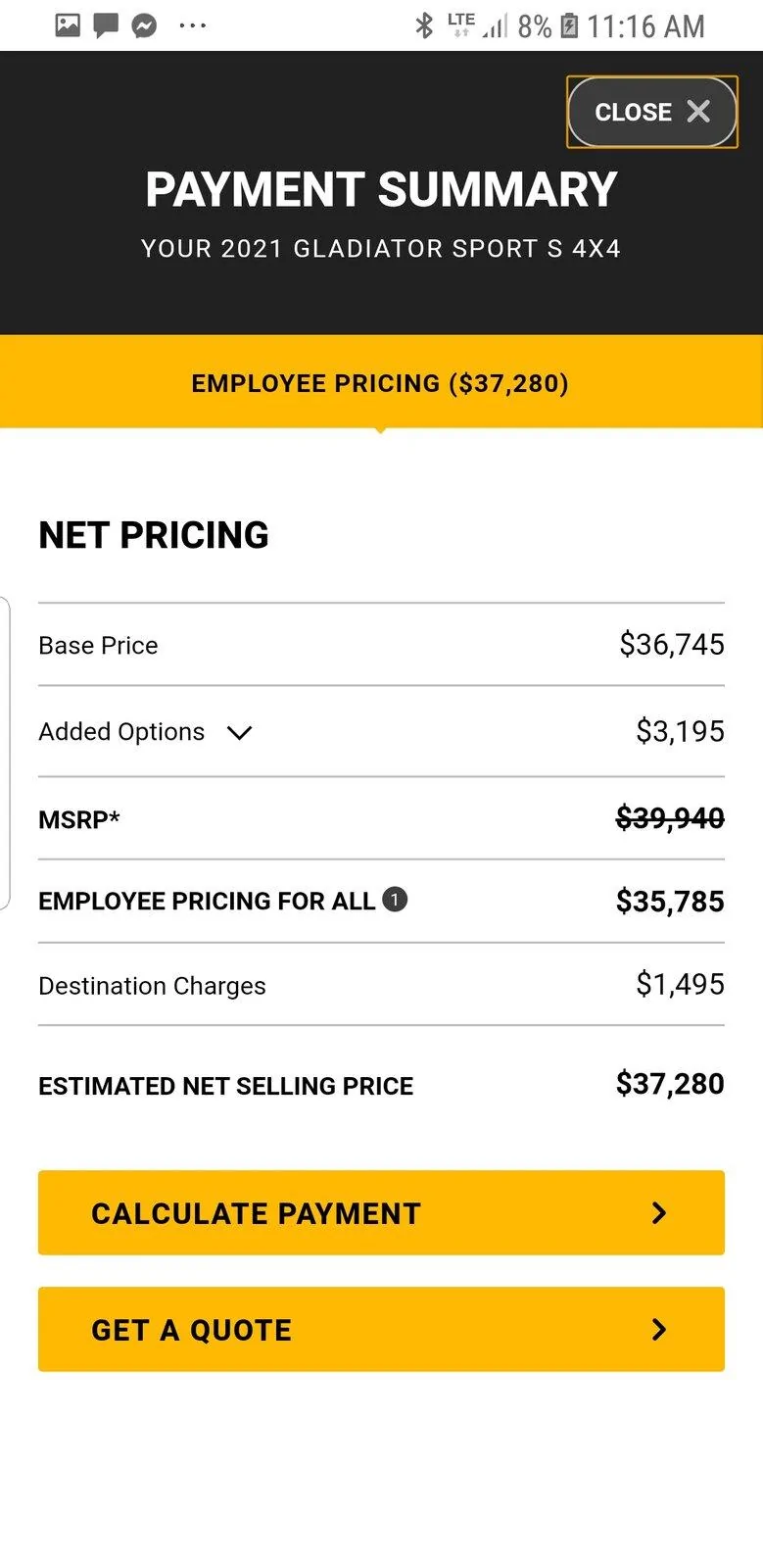 Jeep Gladiator Employee Pricing for all (2021 Models) Screenshot_20201118-111641_Samsung Internet